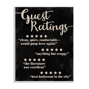 Stupell Industries Guest Rating Five Star Bathroom Black Funny Word Design Wall Plaque Art - 1 of 4