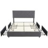 Queen Size Bed Frame with Adjustable Headboard, Upholstered Bed Frame with 4 Storage Drawers, Noise-Free, No Box Spring Needed - 3 of 4