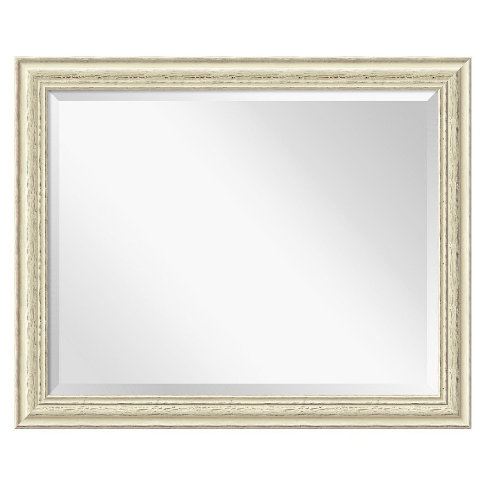 Photos - Wall Mirror 32" x 26" Country White Wash Framed  - Amanti Art