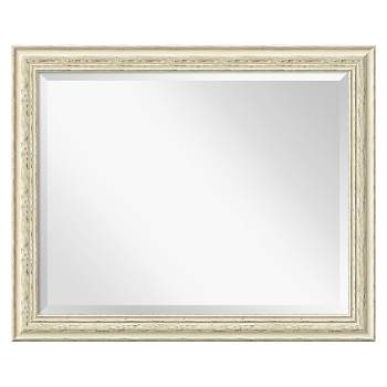 32" x 26" Country White Wash Framed Wall Mirror - Amanti Art