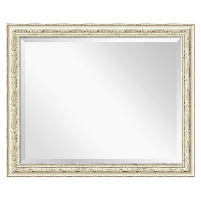 32&#34; x 26&#34; Country White Wash Framed Wall Mirror - Amanti Art, 1 of 12