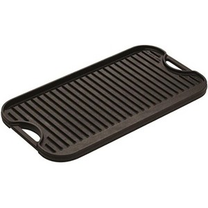 Attop 20 x 10.44 Inch Reversible Cast Iron Grill/Griddle – Double Burner Cookware - 1 of 4