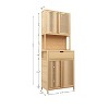 VANIRROR 72" Tall Wood-Colored Bamboo Double-Door Storage Cabinet – High-Capacity Organizer for Dining Rooms, Bedrooms, and Living Rooms - 3 of 3