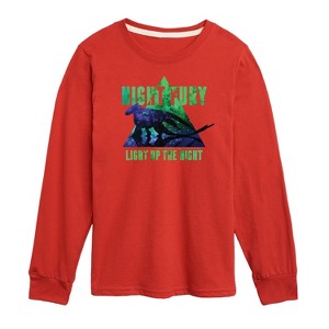 Boys' - How to Train Your Dragon - Night Fury Light Up The Night Long Sleeve Graphic T-Shirt - 1 of 4