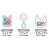 Big Dot of Happiness Baby Gender Reveal - Paper Straw Decor - Team Boy or Girl Party Striped Decorative Straws - Set of 24 - 2 of 4