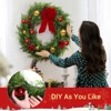 CuisinSmart 24" Christmas Wreath for Front Door, Red Ribbon Bow & Berries, Christmas Cypress Wreath for Fireplace Window Wall Decor - 3 of 4