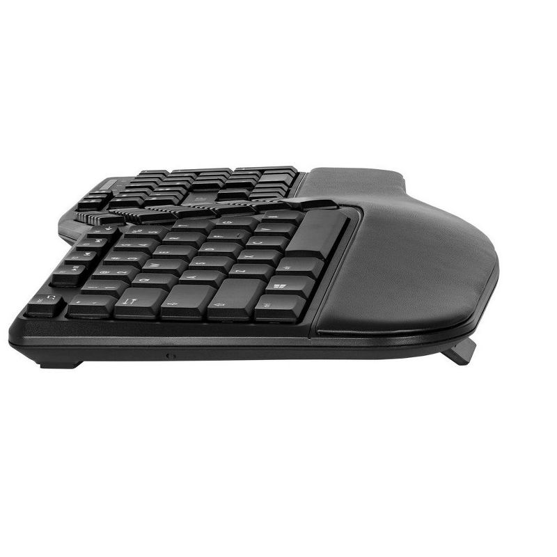Monoprice Ergonomic Wireless Split 105-Key Keyboard 2.4GHz Wireless 13 Multimedia Hotkeys Functions Built‑In Wrist Cushion Support, 4 of 7