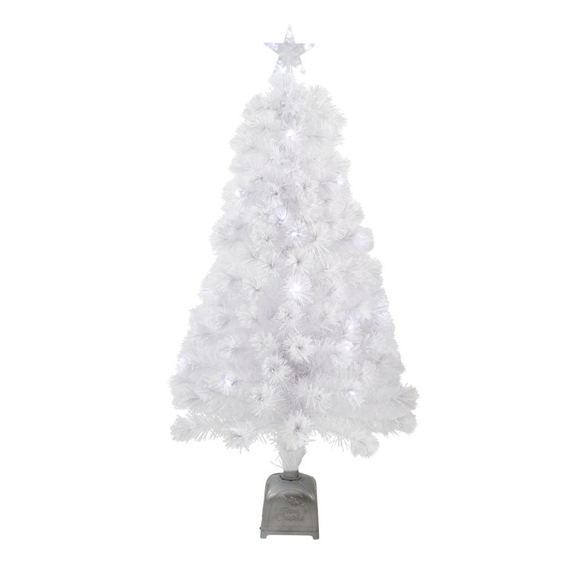 Northlight 4' Pre-Lit Artificial Christmas Tree Slim Color Changing Fiber Optic - Multicolor LED Lights, 1 of 10