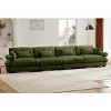 Large Straight Sectional Sofa,Modern Velvet Sectional Sofa With Waist Pillows And Throw Pillows,Comfortable Sofa For Living Room-Cuddlewood - 3 of 4
