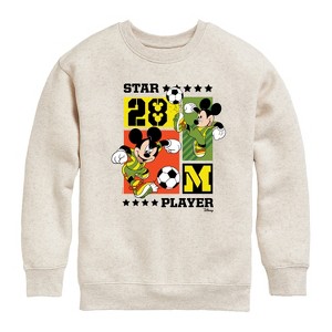 Boys' - Disney - Mickey Soccer Graphic Long Sleeve Fleece Sweatshirt - 1 of 4