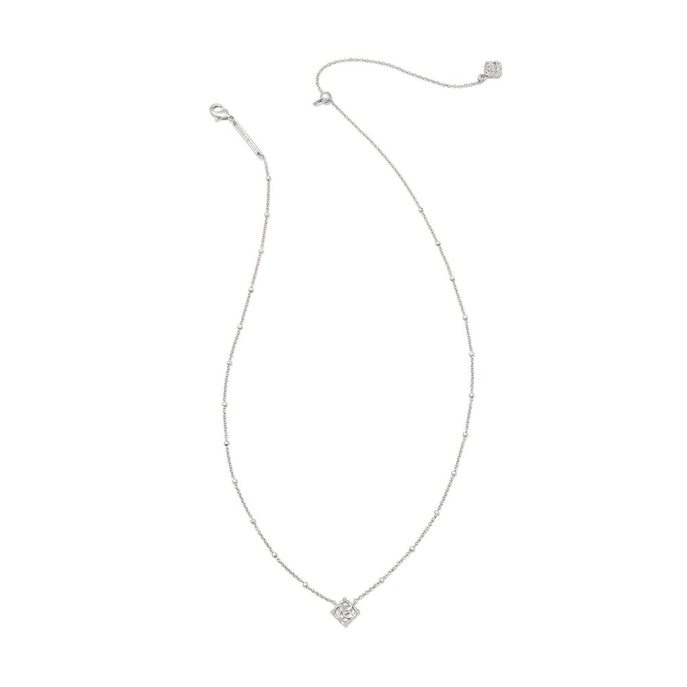Photos - Pendant / Choker Necklace KENDRA SCOTT Small Iris Pendant Necklace - Silver/White 