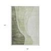 Olive Green And Beige Abstract Washable Indoor Outdoor Area Rug - 3 of 4