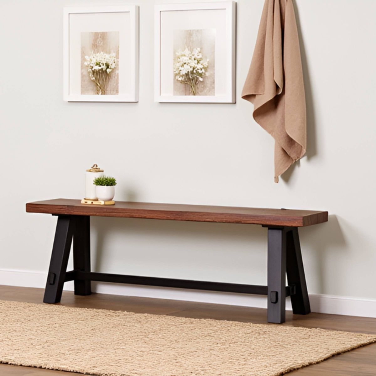 48" Odin Solid Wood Bench Black - Alaterre Furniture - thumbnail 5