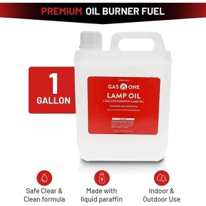 GasOne 2 Pack 1 Gallon Liquid Paraffin Lamp Oil – Multifunctional Lamp Oil Smokeless Odorless Indoor for Lamps, Lanterns, Tiki Torch – Safe Packaging - 1 of 4