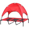 PawHut Elevated Portable Dog Cot Pet Bed with UV Protection Canopy Shade, 48 inch, Red - 4 of 4