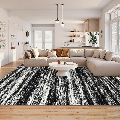 Area Rug for Living Room Machine Washable Ultra Soft Large Carpet Stain-Resistant Non-Slip Fade-Resistant Bedroom Accent Carpet Abstract Area Rug