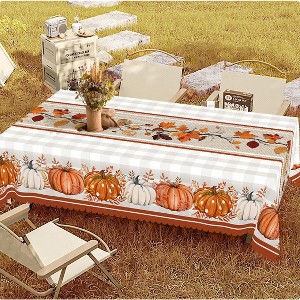 LOVEVOOK Thanksgiving Tablecloth, Fall Tablecloth, Pumpkin Table Cloth, Autumn Harvest for Christmas, Holiday, Birthday, Harvest - 1 of 4