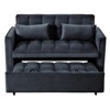 FONTOI 3 in 1 Pull out Sofa, Reversible Sleeper, Convertible Couch Bed with Adjustable Backrest Pillows&Pockets for Home, Black, 52.75"*31.1"*33.46" - 2 of 4