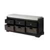 Storage Bench, Wooden Storage Bench Organizer with 3 Drawers and 3 Baskets, Entryway Shoe Bench with Cushion for Living Room, Hallway, Entryway - 3 of 4