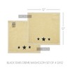Black Stars Creme Washcloth Set of 4 12x12 VHC Brands - 3 of 3
