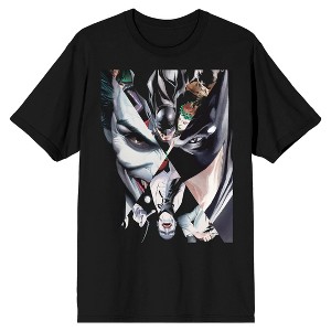 Batman Joker and Batman Four Way Split Mirror Men's Black T-shirt - 1 of 3