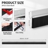 Unique Bargains Aluminum Nylon Door Brush Bottom Sweeps 35.46" x 2.68" Silver 2 Pcs - 2 of 4