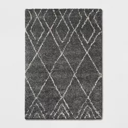 7'x10' Diamond Patterned Shag Woven Area Rug Gray - Project 62™