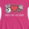Girls' - Instant Message - Peace Love Ice Cream Fit & Flair Cap Sleeve Graphic Dress - 2 of 4