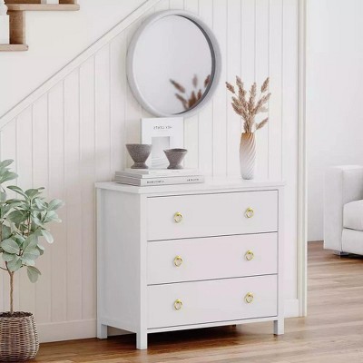 Acekool Drawer Dresser for Bedroom, Modern Wooden Chest with Wide Storage Drawers – White
