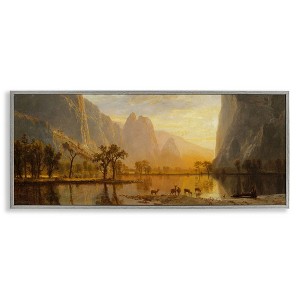 Stupell Industries Yosemite Valley Classic Painting Framed Giclee Art, Gray, 24" x 10" - 1 of 4