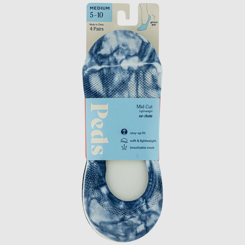 Peds Women's Tie-Dye Mesh 4pk Ultra Low Liner Casual Socks 5-10, 3 of 7
