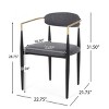 Modern Fabric Upholstered Dining Chair Set of 2,Dining Arm Chair with Metal Legs and Open Back,Dining Accent Chair for Kitchen Island-Koiai - 4 of 4