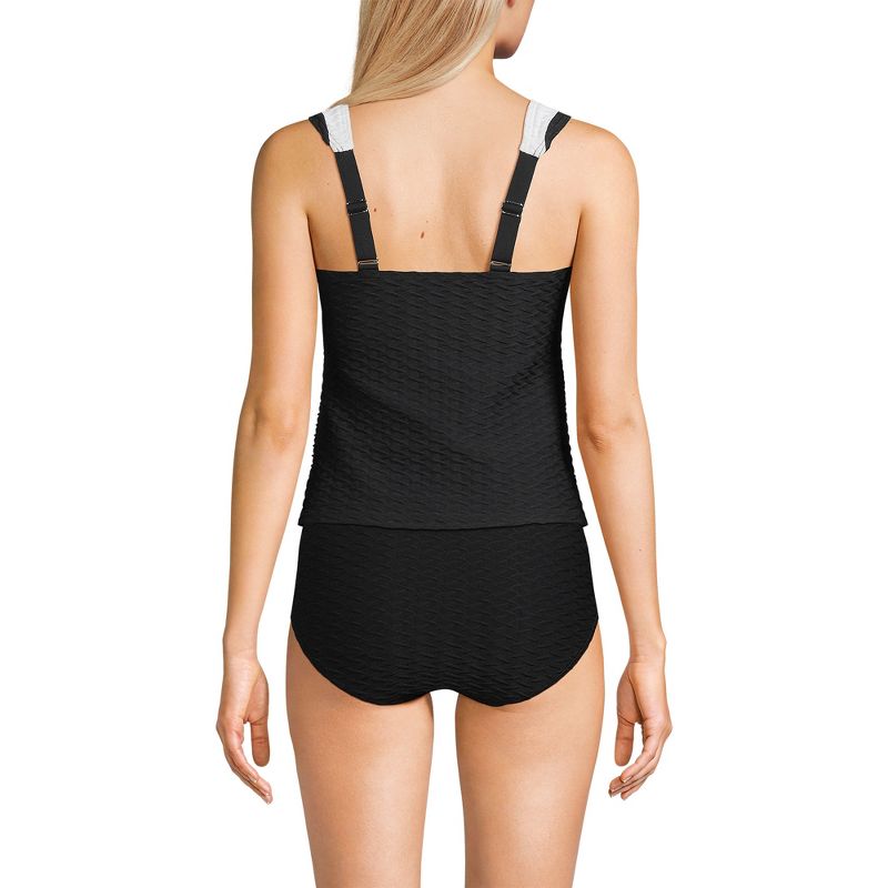 Lands' End Women's Texture Square Neck Tankini Swimsuit Top Adjustable Straps, 2 of 6