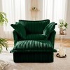 Slipcovered Armchairs, Armchair Sets with Large Soft Pillows and Ottoman, Corduroy Fabric Accent Chair Set for Living Room-Cuddlewood - 3 of 4