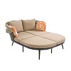 Dolly PE Wicker Patio Daybed with Retractable Canopy, Loveseat Sofa with Cushions, Outdoor Furniture, Tanning Near Me - Maison Boucle - 3 of 4