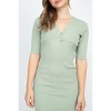 Slickblue Sage Twist Knot Ribbed Knit Mini Dress, V-Neckline, Bodycon Fit, Perfect for Casual or Dressy Occasions, S-L - 3 of 4