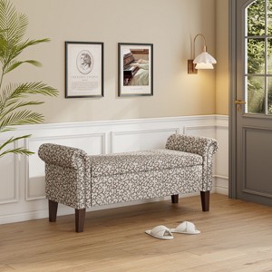CAVINAS Floral Bonsai Storage Ottoman Bench,Footstool with Hidden Compartment,Storage Bench for Bedroom,Living Room,Entryway - 1 of 4