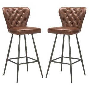 Set of 2 Counter And Bar Stools Burgundy - Safavieh, Red