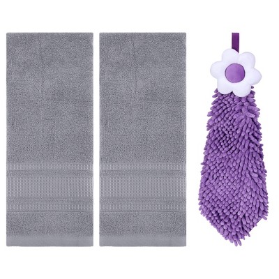 REGALWOVEN 3 Pcs Solid Soft Absorbent Hand Towels for Bathroom