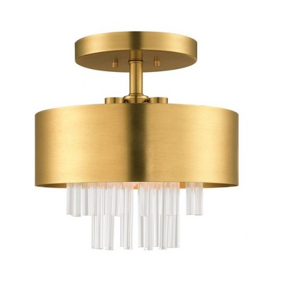 Livex Lighting Orenburg 3 - Light Semi-Flush Mount in  Natural Brass