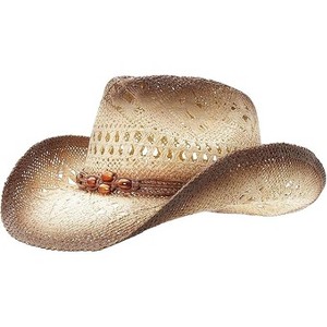 grinderPUNCH Western Outback Cowboy Hat Men's Women's Style Classic Straw Western Cowgirl Hat - 1 of 4