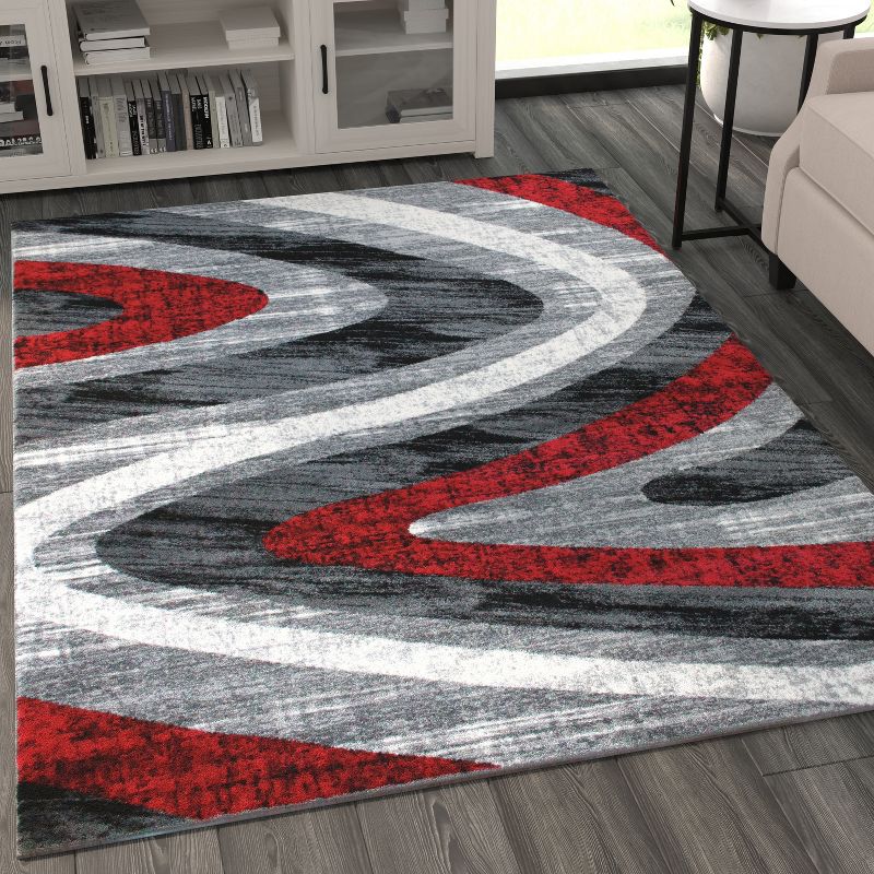 Masada Rugs Stephanie Collection Modern Contemporary Area Rug Runner in Design 1107, 3 of 7