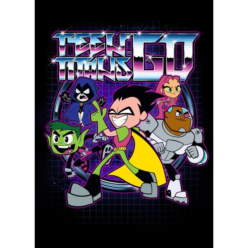 Teen Titans Go Metallic Character Emblem Black T-shirt Toddler Boy to Youth Boy, 2 of 4