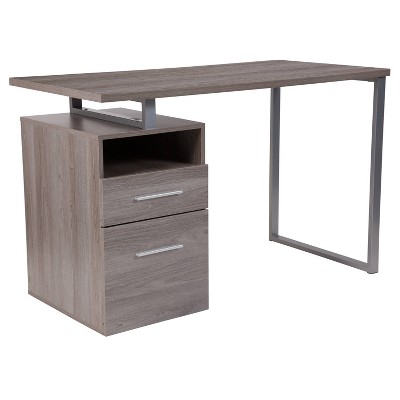 Harwood Computer Desk with Drawers Brown - Riverstone Furniture