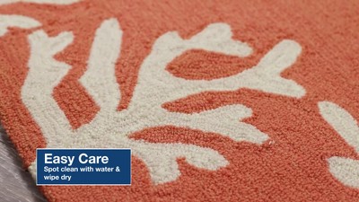 Aqua and Beige Synthetic Hand-Tufted 5' x 7' Area Rug