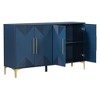 Unique Features of a Four-Door Cabinet with Two-Tone Triangular Pattern Doors, Suitable For Entryway, Hallway, Living Room - 4 of 4