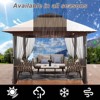 12'x12' Softtop Gazebo, Outdoor Pop Up Gazebo with Mosquito Netting, Party Tent & Shelter with Double Roofs for Gardens, Patios, Lawns - 4 of 4