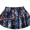 Women's Chiffon Pleated Midi Skirt - A-Line Skirt with Elastic Waist for Elegant Style Blue Floral - 3 of 4