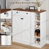 42'' Tall Shoe Storage Cabinet with Doors and Drawers, Modern 4-Tier Shoes Rack Organizer with 3 Adjustable Shelves for Entryway, Natural - 4 of 4