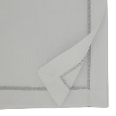 Elegant White and Silver Polyester Table Runner, 16" x 90"